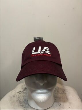 NWT Maroon Under Armour UA Logo Embroidered Hat Adjustable Baseball/Dad Cap New